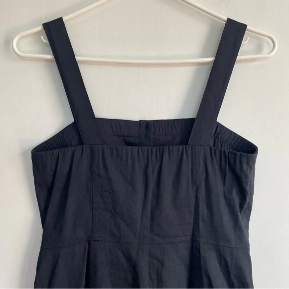 NWT Theory Kayleigh Button Front Mini Dress Navy Blue Sleeveless Linen Blend 0 - Picture 6 of 15